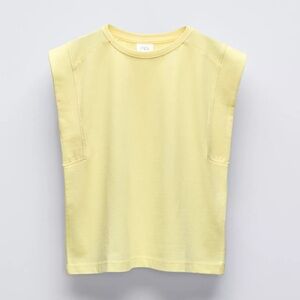 NWT Zara Kids Yellow Plain Eyelash T-Shirt